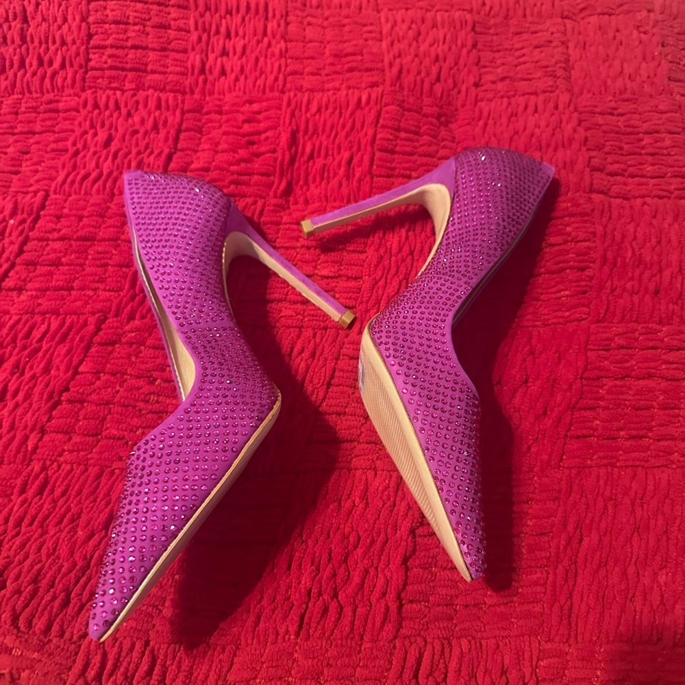 NWT Schutz gorgeous hot sexy magenta pink rhinestone encrusted go get ‘em heels - Picture 9 of 14
